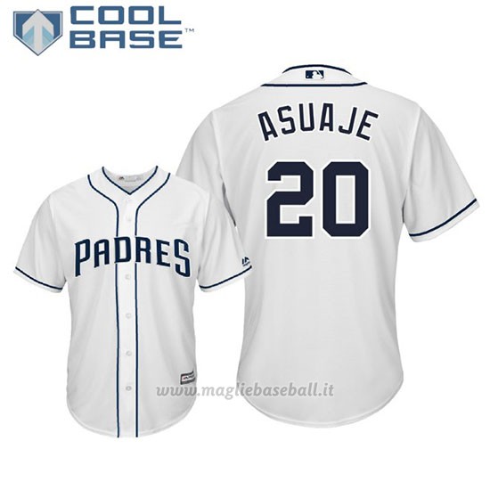 Maglia Baseball Uomo San Diego Padres Carlos Asuaje Cool Base Majestic 1ªBianco